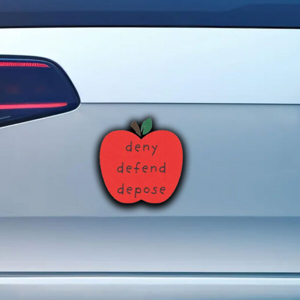 Apple - Deny Defend Depose Sticker ,Car Magnet