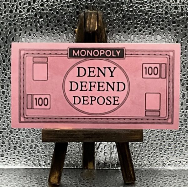 DENY DEFEND DEPOSE Sticker Bundle Monopoly Money