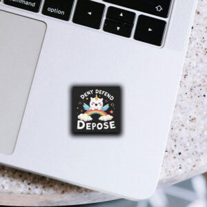 Dark Humor ,Deny Defend Depose Funny Sticker ,Car Magnet