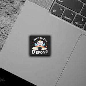 Dark Humor ,Deny Defend Depose Funny Sticker ,Car Magnet