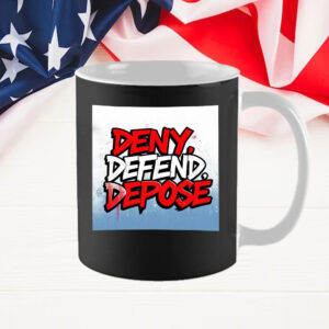 'Deny, Defend, Depose' in Red, White, and Blue Mug