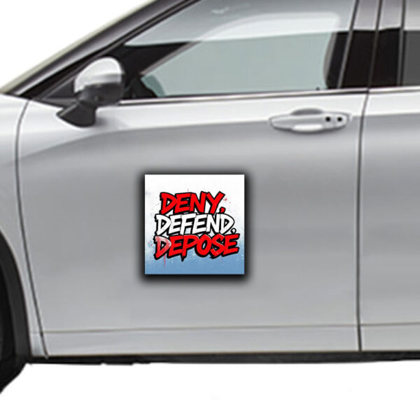 'Deny, Defend, Depose' in Red, White, and Blue Sticker ,Car Magnet