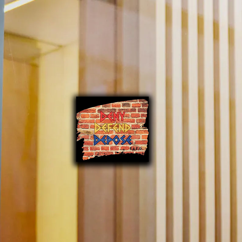 Deny, Defend, Depose on brick wall Sticker ,Car Magnet 10 Deny, Defend, Depose on brick wall Sticker ,Car Magnet