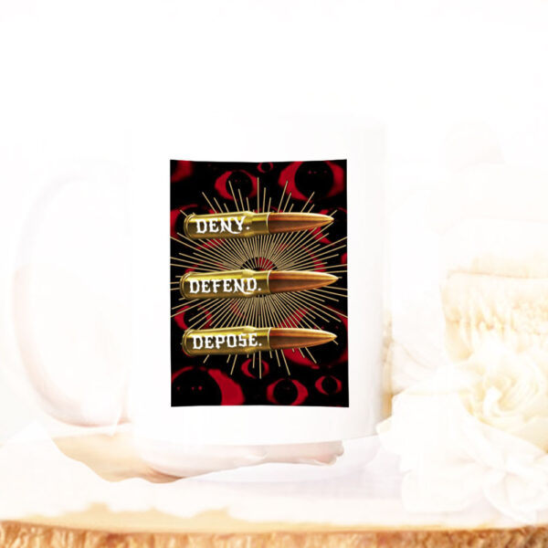 Deny,Defend and Depose Themed Bullet Pattern Clothing Mug