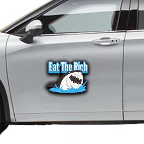 Eat The Rich -Great White Shark Sticker ,Car Magnet