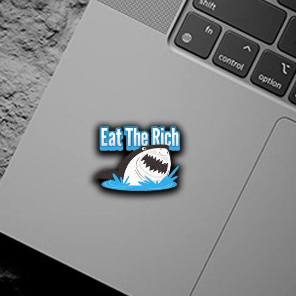 Eat The Rich -Great White Shark Sticker ,Car Magnet