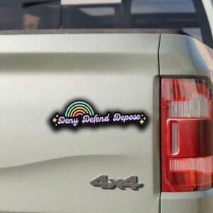 Eat the Rich Rainbow ,Kidcore Deny Defend Depose Sticker ,Car Magnet