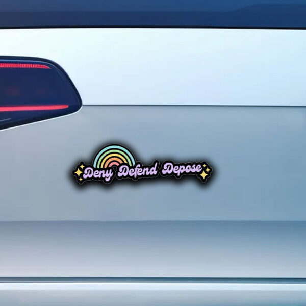 Eat the Rich Rainbow ,Kidcore Deny Defend Depose Sticker ,Car Magnet