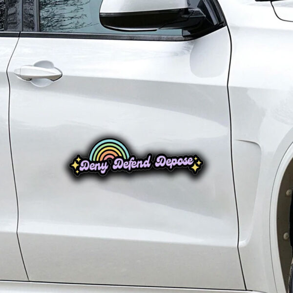 Eat the Rich Rainbow ,Kidcore Deny Defend Depose Sticker ,Car Magnet