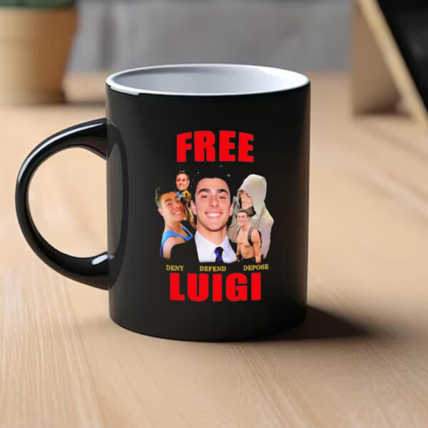 Free Luigi Deny Defend Depose Mug, Free Luigi Mugs