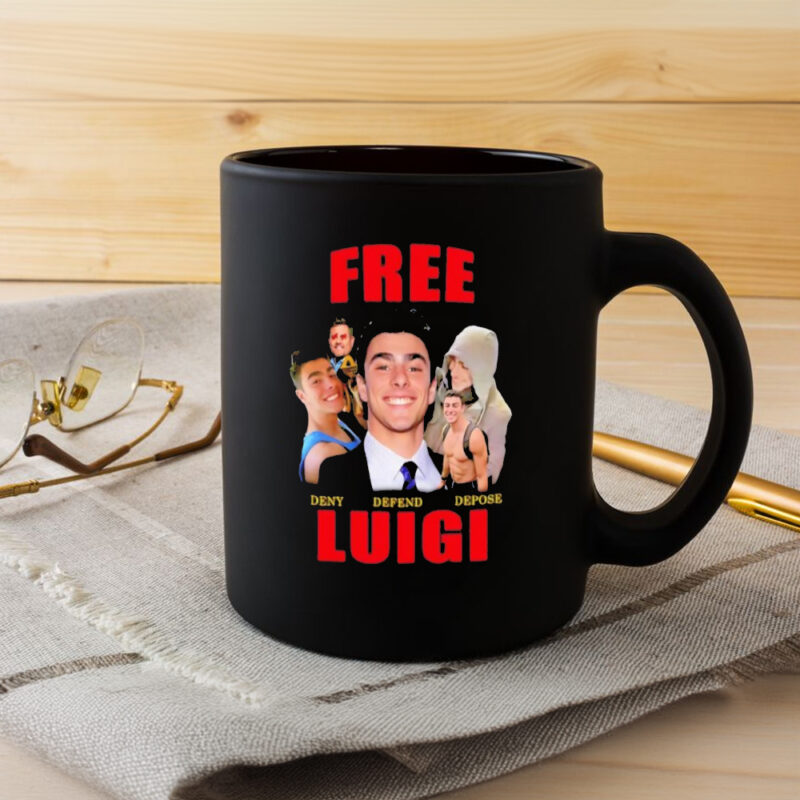 Free Luigi Deny Defend Depose Mug, Free Luigi Mugs3