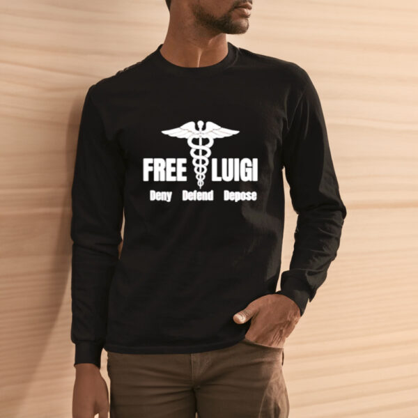 Free Luigi Deny Defend Depose logo shirts2