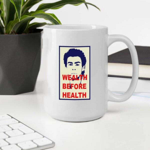 Free Luigi Mangione Wealth Before Health Mug2