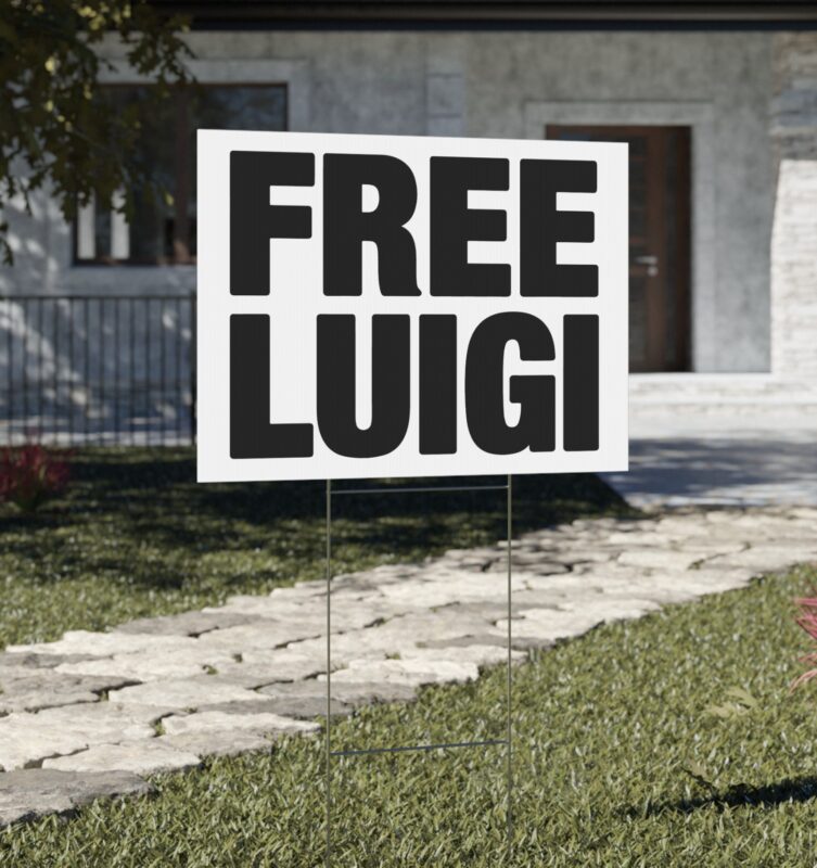 Free Luigi Yard Sign