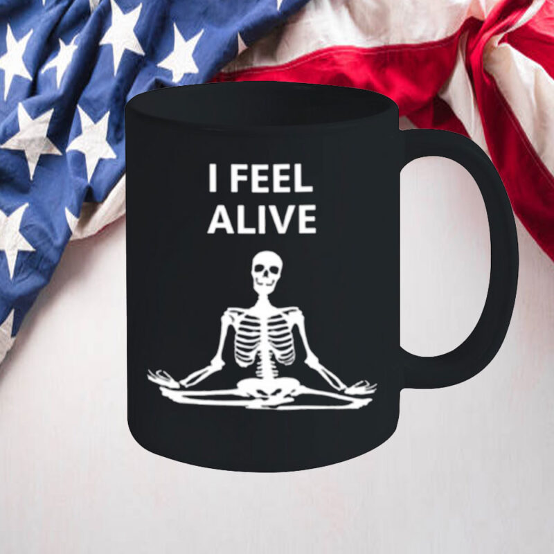 I Feel Alive Skeleton Yoga Mug