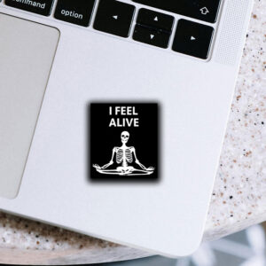 I Feel Alive Skeleton Yoga Sticker ,Car Magnet