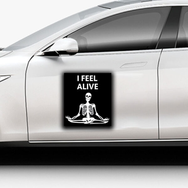 I Feel Alive Skeleton Yoga Sticker ,Car Magnet