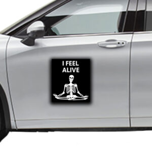 I Feel Alive Skeleton Yoga Sticker ,Car Magnet