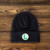 Luigi L Embroidered Beanie Hat