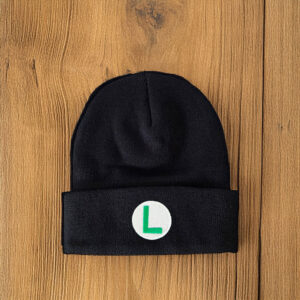 Luigi L Embroidered Beanie Hat