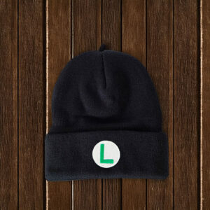 Luigi L Embroidered Beanie Hat