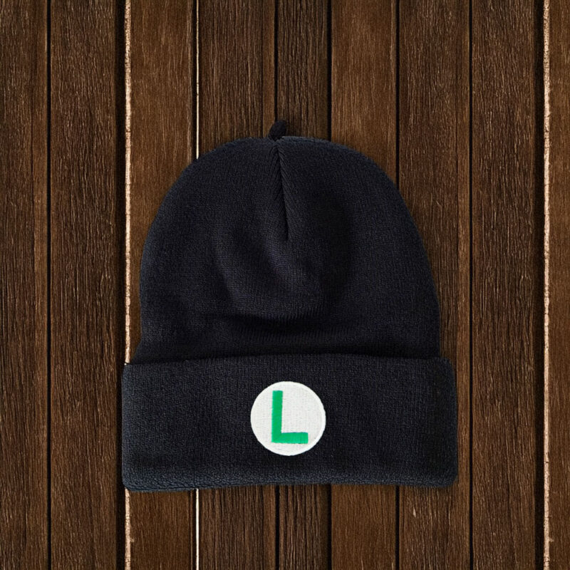 Luigi L Embroidered Beanie Hat