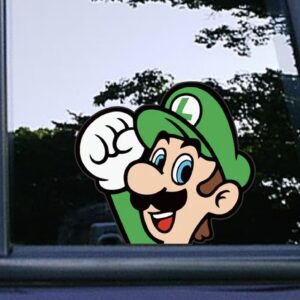 Luigi Peeker Peeking | Super Mario Bros Vide Game Characters Car Decals, Sticker