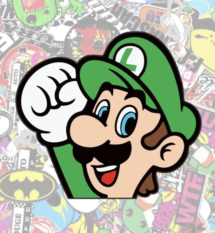 Luigi Peeker Peeking | Super Mario Bros Vide Game Characters Car Decals, Sticker