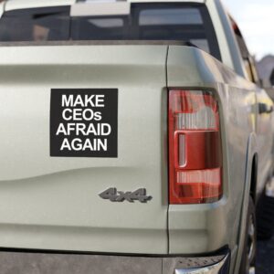 Make CEOs Afraid Again, Free Healthcare Activist Magnet Sticker