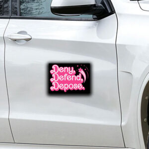 Offcial Deny Defend Depose Pink Sticker ,Car Magnet