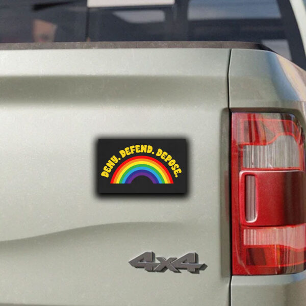 Rainbow Deny Defend Depose Sticker ,Car Magnet