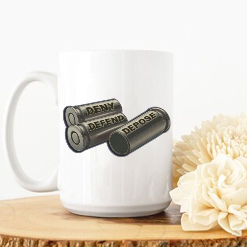 Social Justice, Deny, Defend, Depose, Bullet Shell Statement Mug