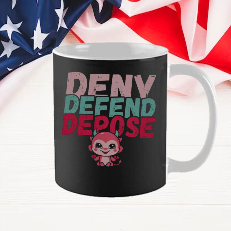 Trendy Meme ,Deny Defend Depose Mugs