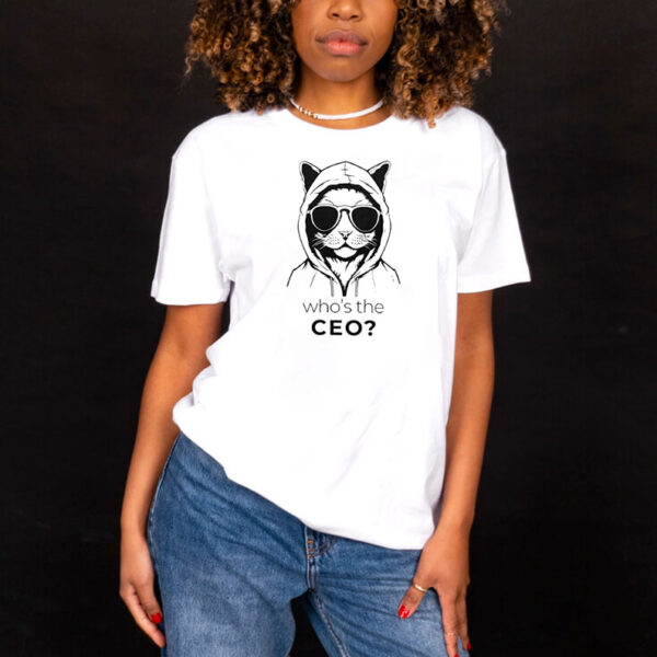 Who's The CEO? ,Cool Cat ,Deny Defend Depose Pullover T-Shirt