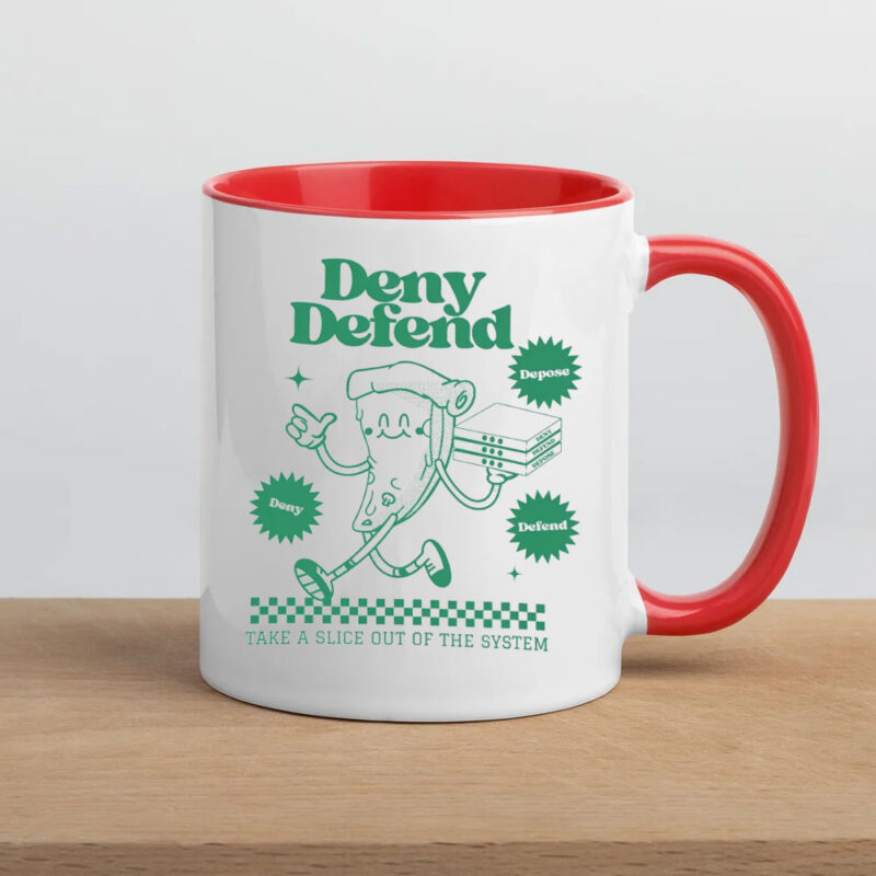 retro pizza ,Take A Slice Out Of The System ,Deny Defend Depose Mug