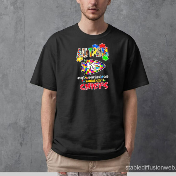 Autism accept understand love Kansas City Chiefs T-Shirt