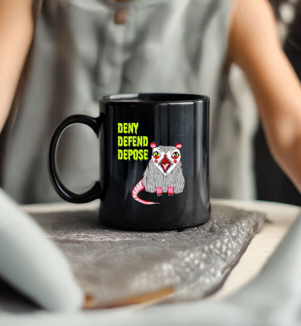 Deny Defend Depose Angry Possum Mug