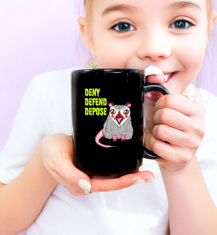 Deny Defend Depose Angry Possum Mug