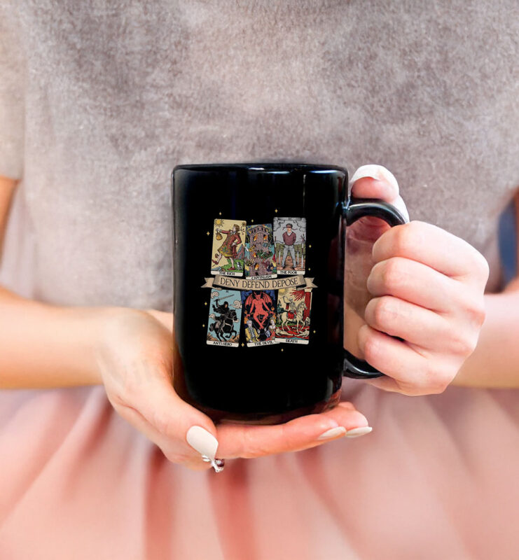 Deny Defend Depose Tarot Card Mug