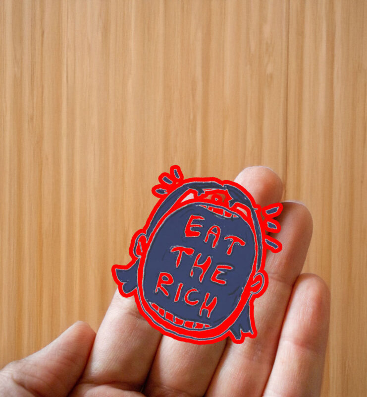 Eat the Rich Ink Illustration Sticker ,Car Magnet