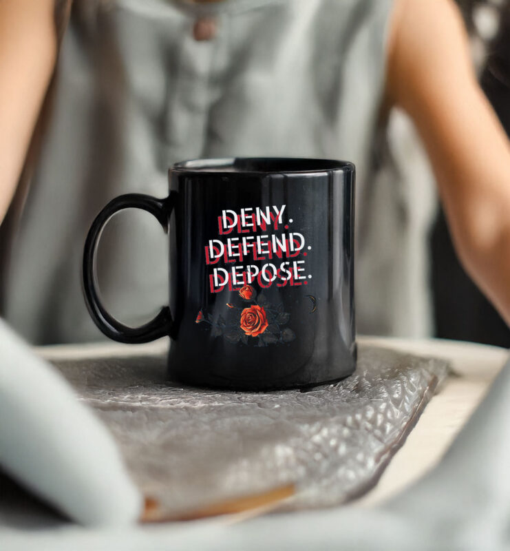 Floral, Deny Defend Depose Mug, Bold Politucal Gift