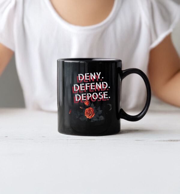 Floral, Deny Defend Depose Mug, Bold Politucal Gift