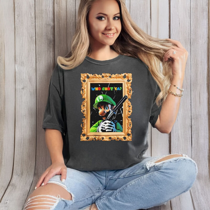 Official Luigi Mangione Who Shot Ya Picture Frame T-Shirt