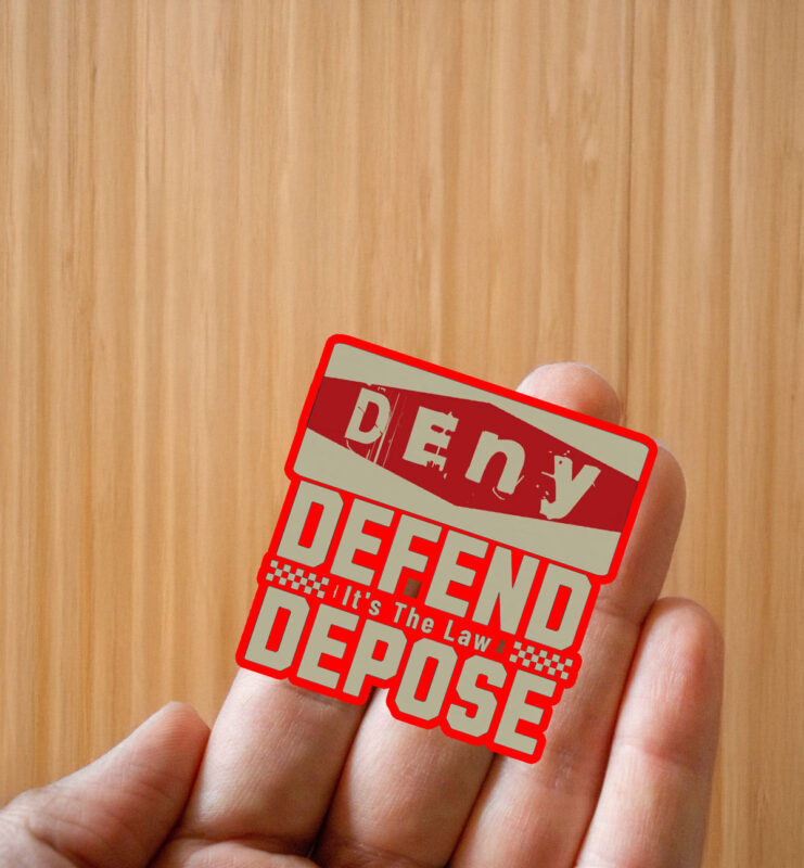 Social Justice Top, Deny Defend Depose Sticker ,Car Magnet