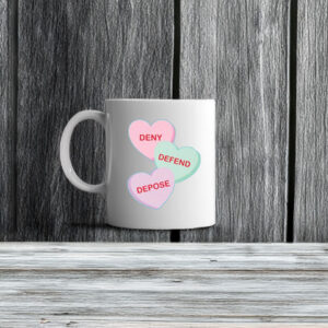 Triple D, Heart Deny Defend Depose Mug