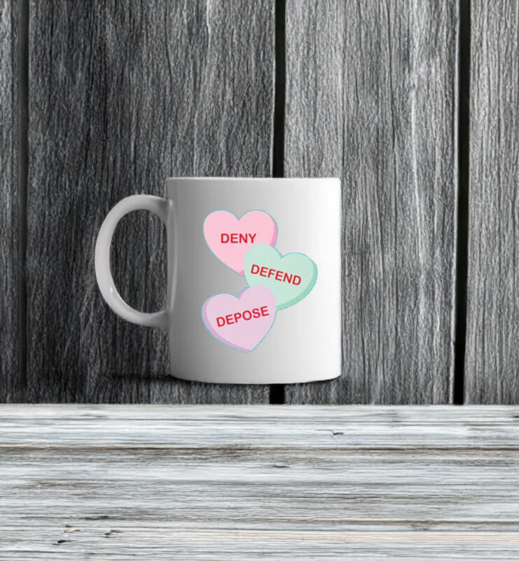 Triple D, Heart Deny Defend Depose Mug