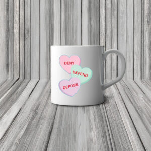 Triple D, Heart Deny Defend Depose Mug