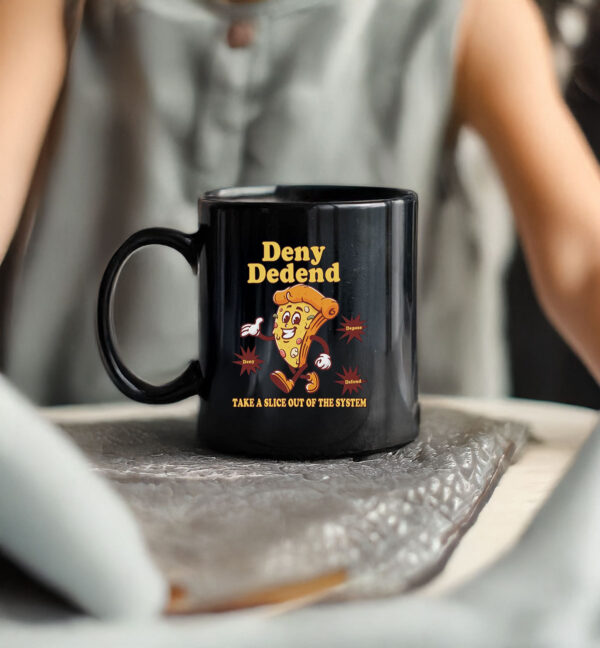 retro pizza, Anticapitalist Gift, Deny Defend Depose Mug