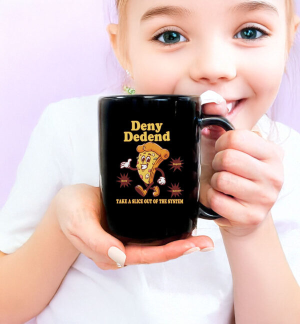 retro pizza, Anticapitalist Gift, Deny Defend Depose Mug