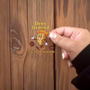 retro pizza, Anticapitalist Gift, Deny Defend Depose Sticker ,Car Magnet